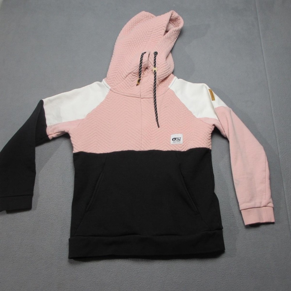 Picture Organic Clothing Hoodie Women Large Pink Good Quilted Colorblock Hoodie